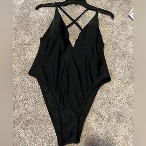 Elegant Black One-Piece Swimsuit